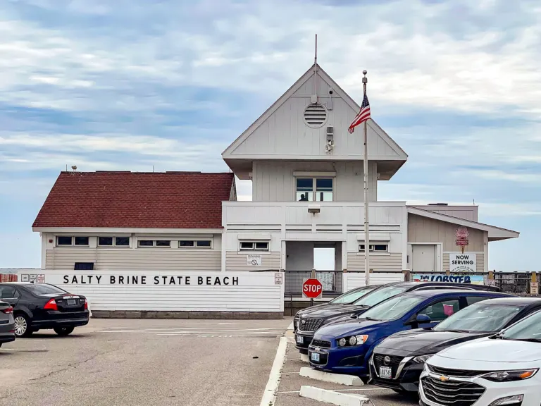 The pavilion at Salty Brine State Beach near Galilee