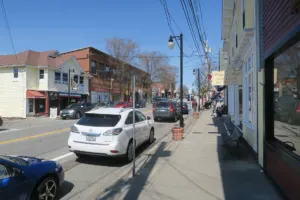 Storefronts along Main Street in Wakefield